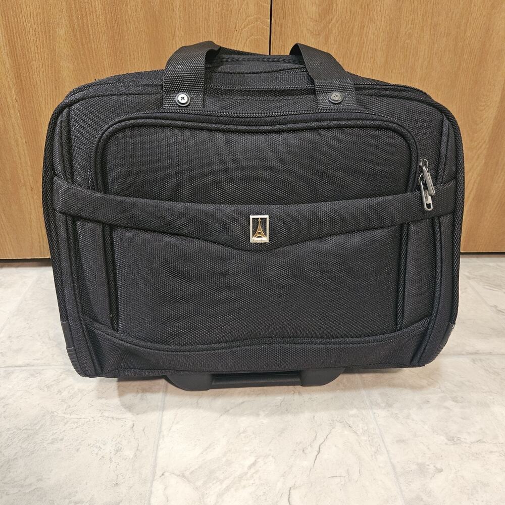 Travelpro Rolling Laptop Bag 2 Wheel Carry On Briefcase Black (16" x 13" x 9")